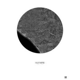 Olympie Satellite View Poster 20km B&W | Gravura – Light background