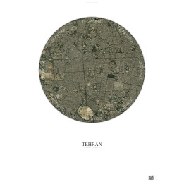 Affiche Tehran – Poster vue satellite 6km Couleur | Gravura – Fond clair