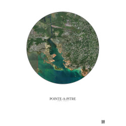 Affiche Pointe A Pitre – Poster vue satellite 5km Couleur | Gravura – Fond clair