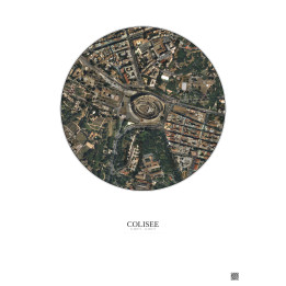 Affiche Colisee – Poster vue satellite 0.5km Couleur | Gravura – Fond clair