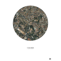 Affiche Colisee – Poster vue satellite 1km Couleur | Gravura – Fond clair