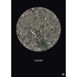 Affiche Colisee – Poster vue satellite 2.5km Couleur | Gravura – Fond foncé