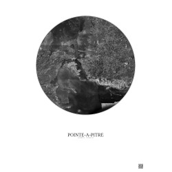 Affiche Pointe A Pitre – Poster vue satellite 10km N&B | Gravura – Fond clair