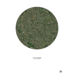 Affiche Colisee – Poster vue satellite 20km Couleur | Gravura – Fond clair