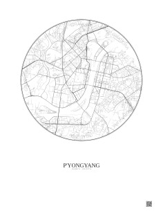 Affiche P Yongyang – Poster carte de ville 6km | Gravura – Fond clair 2