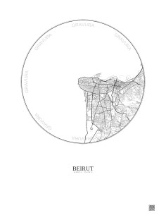 Beirut City Map Poster 10km | Gravura – Light background 2