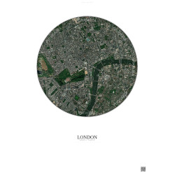 Affiche London – Poster vue satellite 2.5km Couleur | Gravura – Fond clair