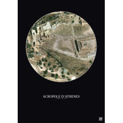 Affiche Acropole Dathenes – Poster vue satellite 0.1km Couleur | Gravura – Fond foncé
