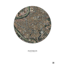Pantheon Satellite View Poster 1km Color | Gravura – Light background