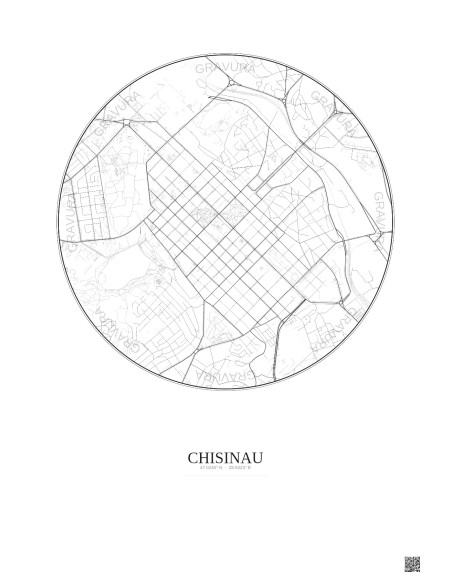 Chisinau City Map Poster 2.5km | Gravura – Light background