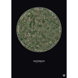 Pantheon Satellite View Poster 10km Color | Gravura – Dark background