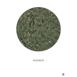 Pantheon Satellite View Poster 10km Color | Gravura – Light background
