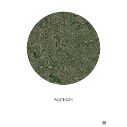 Pantheon Satellite View Poster 20km Color | Gravura – Light background