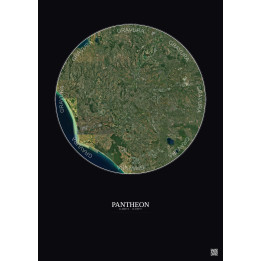 Affiche Pantheon – Poster vue satellite 30km Couleur | Gravura – Fond foncé