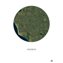 Pantheon Satellite View Poster 30km Color | Gravura – Light background