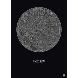 Pantheon Satellite View Poster 20km B&W | Gravura – Dark background