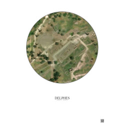 Affiche Delphes – Poster vue satellite 0.1km Couleur | Gravura – Fond clair