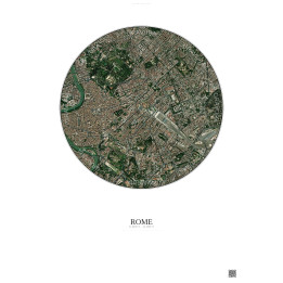 Affiche Rome – Poster vue satellite 2.5km Couleur | Gravura – Fond clair