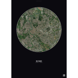 Affiche Rome – Poster vue satellite 6km Couleur | Gravura – Fond foncé