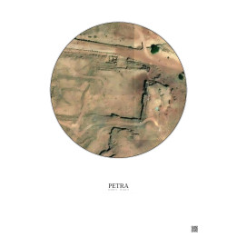Affiche Petra – Poster vue satellite 0.1km Couleur | Gravura – Fond clair