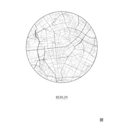 Affiche Berlin – Poster carte de ville 2.5km | Gravura – Fond clair