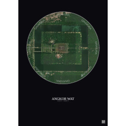 Affiche Angkor Wat – Poster vue satellite 1km Couleur | Gravura – Fond foncé