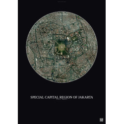 Affiche Special Capital Region Of Jakarta – Poster vue satellite 2.5km Couleur | Gravura – Fond foncé