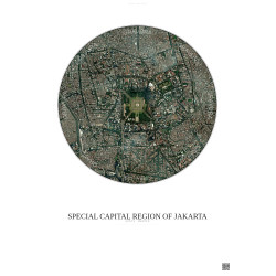 Affiche Special Capital Region Of Jakarta – Poster vue satellite 2.5km Couleur | Gravura – Fond clair
