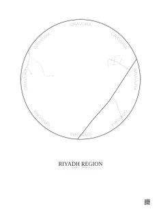 Affiche Riyadh Region – Poster carte de ville 10km | Gravura – Fond clair 2