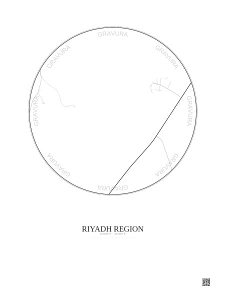 Affiche Riyadh Region – Poster carte de ville 10km | Gravura – Fond clair