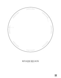 Affiche Riyadh Region – Poster carte de ville 6km | Gravura – Fond clair 2