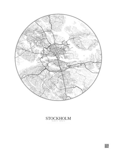 Affiche Stockholm – Poster carte de ville 10km | Gravura – Fond clair