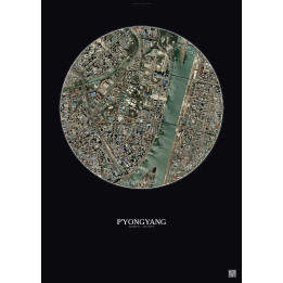 Affiche P Yongyang – Poster vue satellite 2.5km Couleur | Gravura – Fond foncé