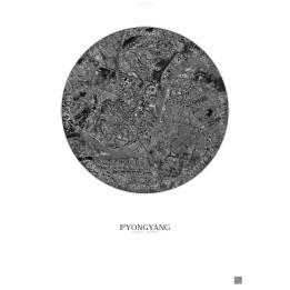 Affiche P Yongyang – Poster vue satellite 6km N&B | Gravura – Fond clair