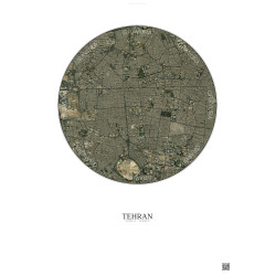 Affiche Tehran – Poster vue satellite 6km Couleur | Gravura – Fond clair