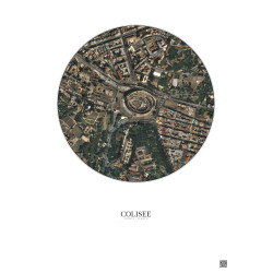 Affiche Colisee – Poster vue satellite 0.5km Couleur | Gravura – Fond clair