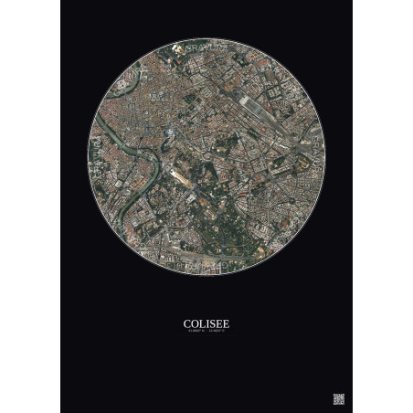 Affiche Colisee – Poster vue satellite 2.5km Couleur | Gravura – Fond foncé