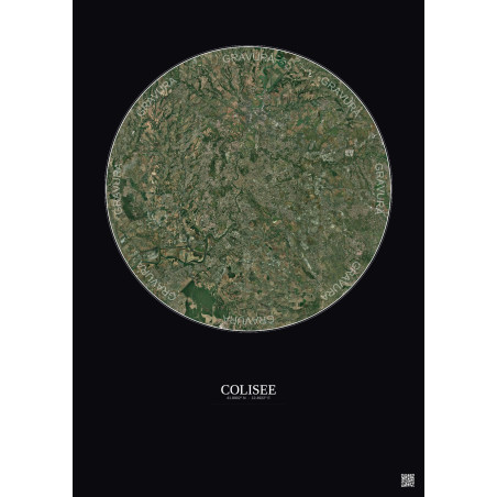 Affiche Colisee – Poster vue satellite 20km Couleur | Gravura – Fond foncé