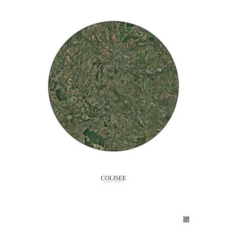Affiche Colisee – Poster vue satellite 20km Couleur | Gravura – Fond clair
