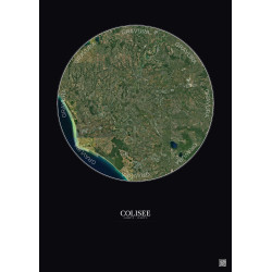 Affiche Colisee – Poster vue satellite 30km Couleur | Gravura – Fond foncé