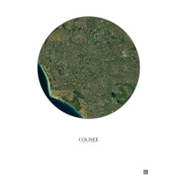 Affiche Colisee – Poster vue satellite 30km Couleur | Gravura – Fond clair