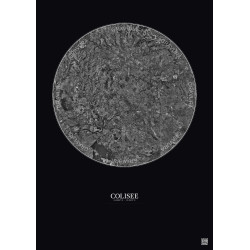 Affiche Colisee – Poster vue satellite 20km N&B | Gravura – Fond foncé