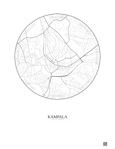 Affiche Kampala – Poster carte de ville 2.5km | Gravura – Fond clair