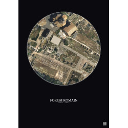 Affiche Forum Romain – Poster vue satellite 0.1km Couleur | Gravura – Fond foncé