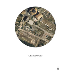 Affiche Forum Romain – Poster vue satellite 0.1km Couleur | Gravura – Fond clair