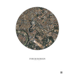 Affiche Forum Romain – Poster vue satellite 1km Couleur | Gravura – Fond clair