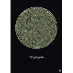 Affiche Forum Romain – Poster vue satellite 10km Couleur | Gravura – Fond foncé