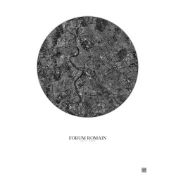 Affiche Forum Romain – Poster vue satellite 5km N&B | Gravura – Fond clair