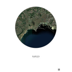 Affiche Naples – Poster vue satellite 5km Couleur | Gravura – Fond clair