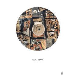 Affiche Pantheon – Poster vue satellite 0.1km Couleur | Gravura – Fond clair